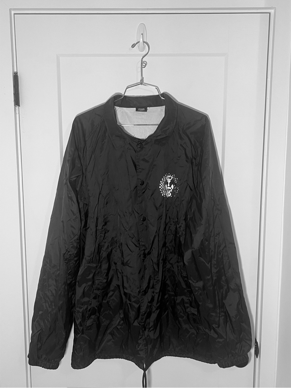 OBEY Vintage 1990s Button Down Long Line Icon Lined Windbreaker XXL
